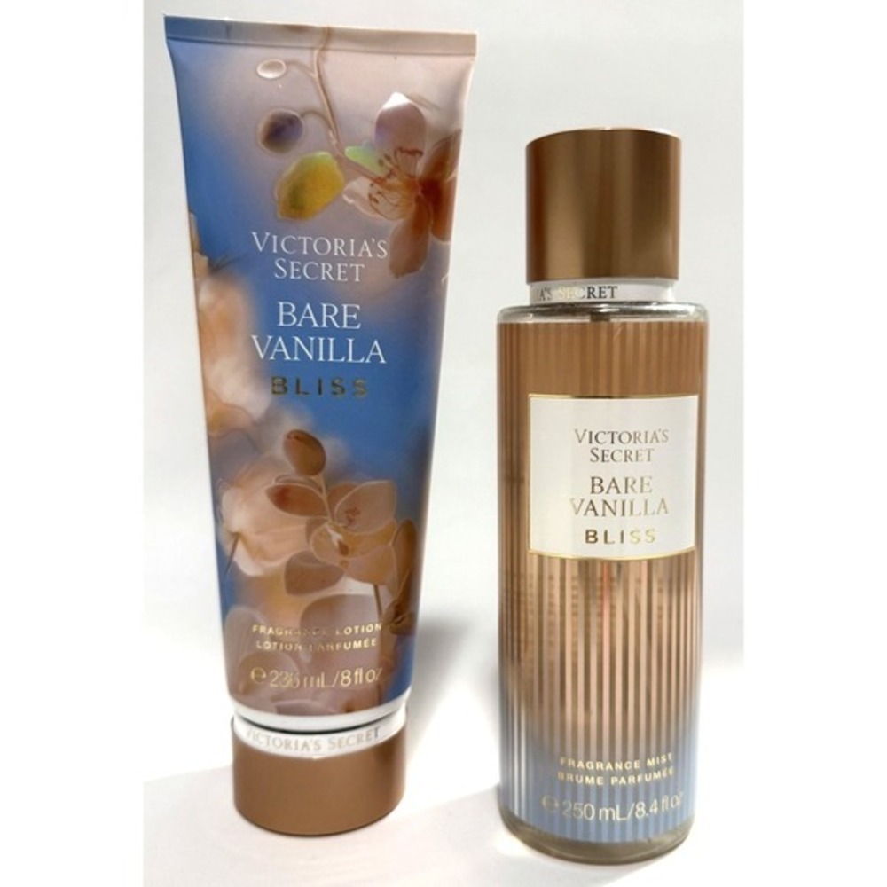 Victoria's Secret Fragrance Mist & Lotion Set Full Size Bare Vanilla Bliss